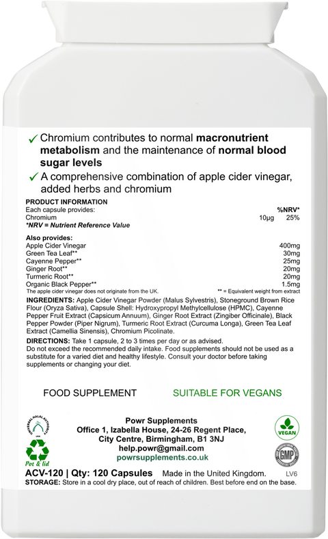 Apple Cider Vinegar - 120 Capsules / Servings