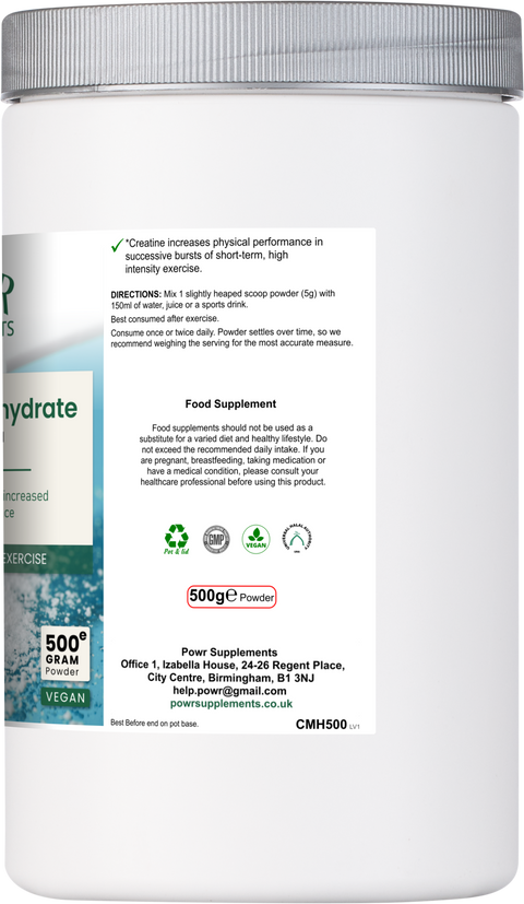 Creatine Monohydrate - 500g / 100 Servings