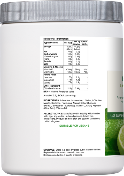 BCAA Powder (Lemon & Lime) - 340g / 42 Servings