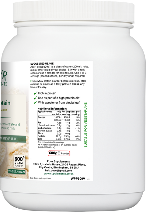 Whey Protein (Vanilla) - 600g / 20 Servings