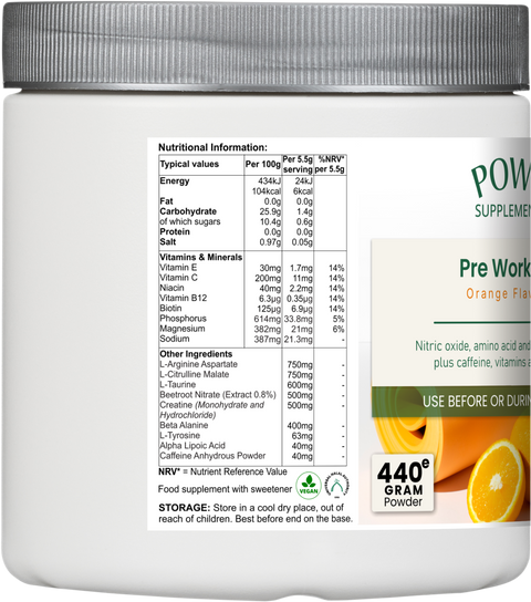 Pre Workout (Orange) - 440g / 80 Servings